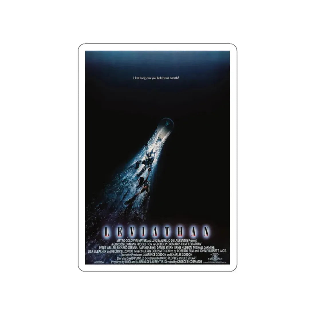 LEVIATHAN 1989 Movie Poster STICKER Vinyl Die-Cut Decal 5 Inch - The Sticker Space