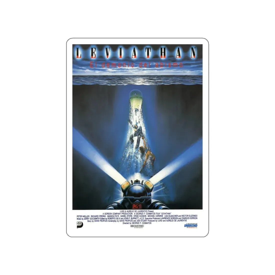LEVIATHAN (2) 1989 Movie Poster STICKER Vinyl Die-Cut Decal 3 Inch - The Sticker Space