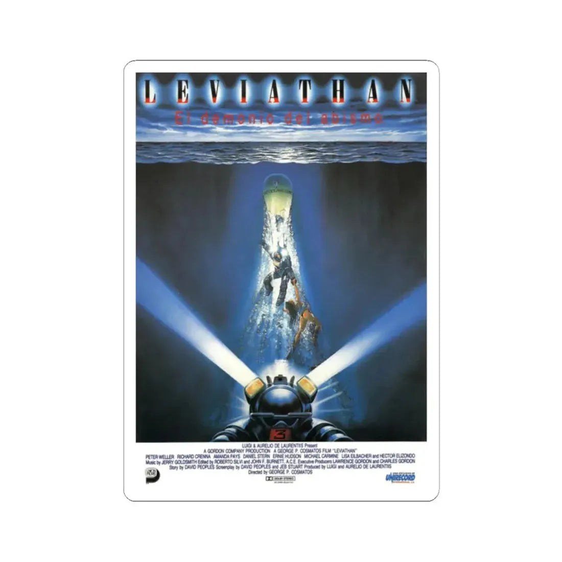 LEVIATHAN (2) 1989 Movie Poster - STICKER Vinyl Kiss-Cut Decal 2 Inch White - The Sticker Space