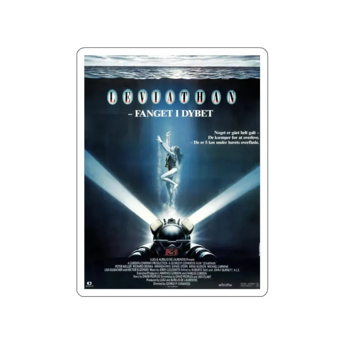 LEVIATHAN (DANISH) 1989 Movie Poster STICKER Vinyl Die-Cut Decal 2 Inch - The Sticker Space