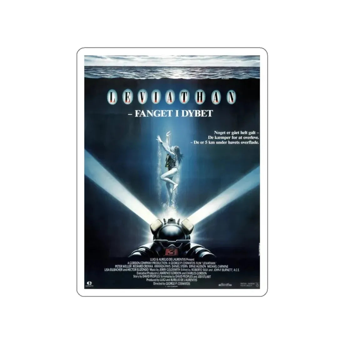 LEVIATHAN (DANISH) 1989 Movie Poster STICKER Vinyl Die-Cut Decal 3 Inch - The Sticker Space