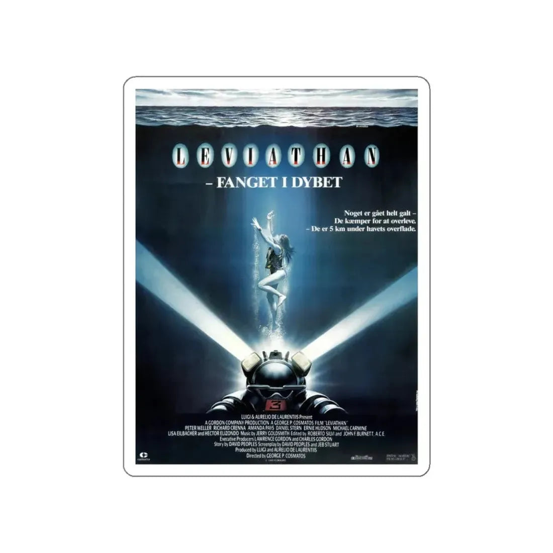 LEVIATHAN (DANISH) 1989 Movie Poster STICKER Vinyl Die-Cut Decal 6 Inch - The Sticker Space