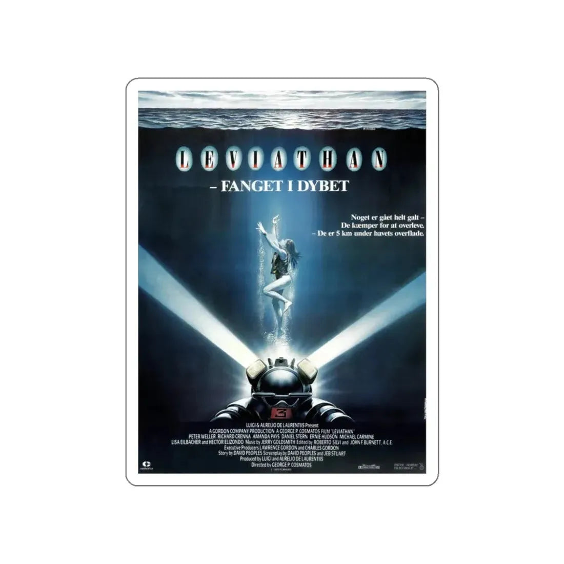 LEVIATHAN (DANISH) 1989 Movie Poster STICKER Vinyl Die-Cut Decal - The Sticker Space