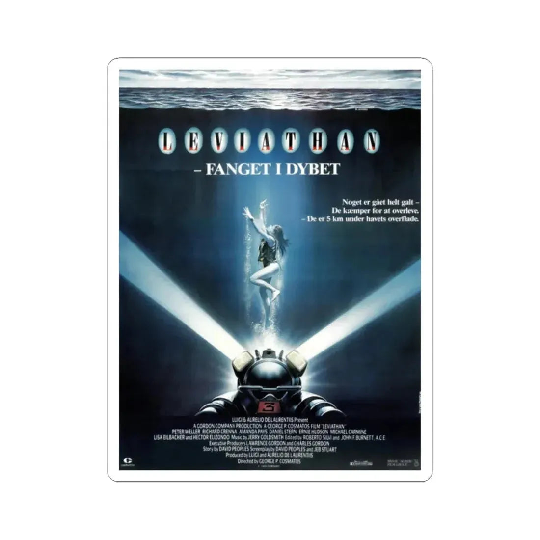 LEVIATHAN (DANISH) 1989 Movie Poster - STICKER Vinyl Kiss-Cut Decal 2 Inch White - The Sticker Space