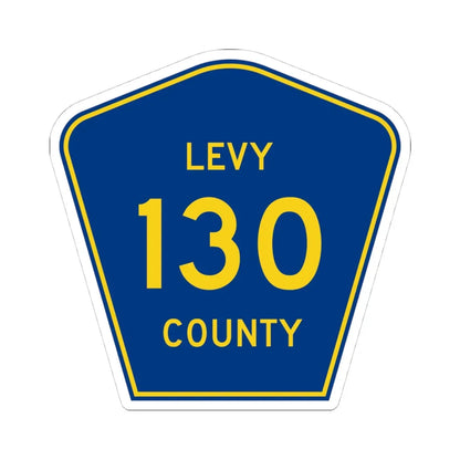 Levy County 130 (Florida) (Road Sign) STICKER Vinyl Kiss-Cut Decal 4 Inch White - The Sticker Space