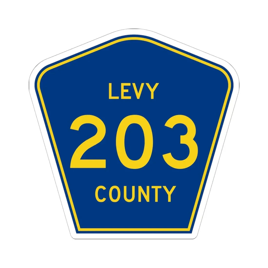 Levy County 203 (Florida) (Road Sign) STICKER Vinyl Kiss-Cut Decal 6 Inch White - The Sticker Space