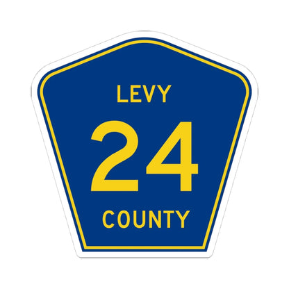 Levy County 24 (Florida) (Road Sign) STICKER Vinyl Kiss-Cut Decal 4 Inch White - The Sticker Space