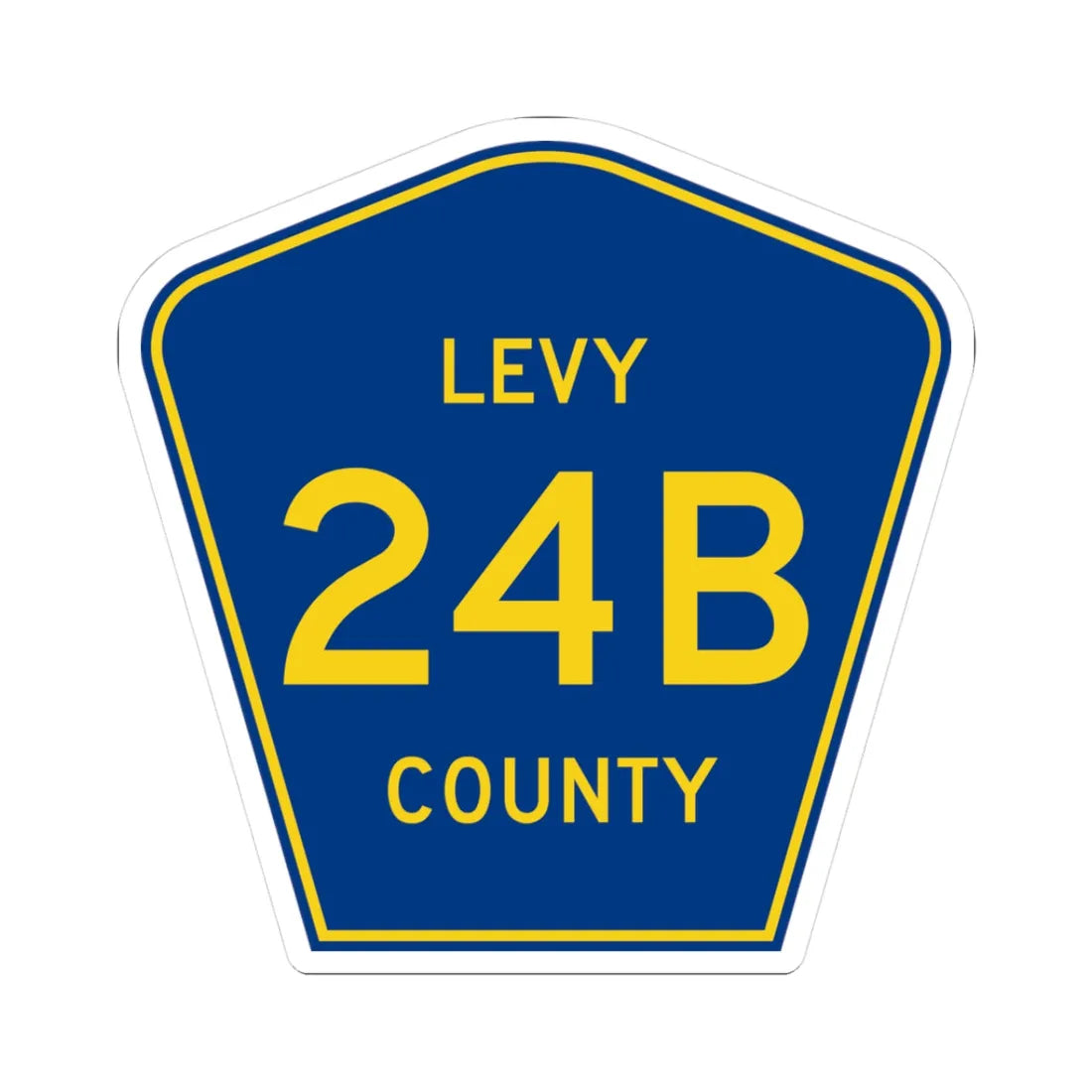 Levy County 24B (Florida) (Road Sign) STICKER Vinyl Kiss-Cut Decal 3 Inch White - The Sticker Space