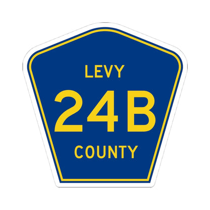 Levy County 24B (Florida) (Road Sign) STICKER Vinyl Kiss-Cut Decal 4 Inch White - The Sticker Space