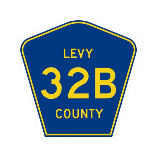 Levy County 32B (Florida) (Road Sign) STICKER Vinyl Kiss-Cut Decal 2 Inch White - The Sticker Space
