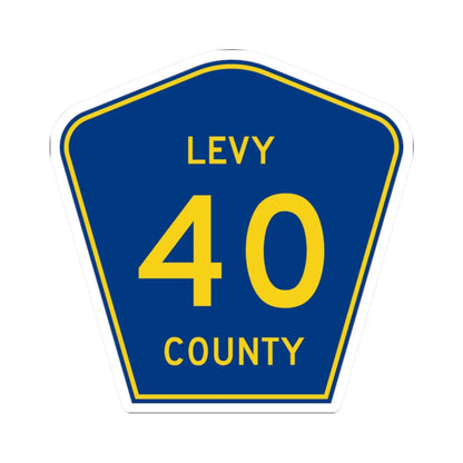 Levy County 40 (Florida) (Road Sign) STICKER Vinyl Kiss-Cut Decal 2 Inch White - The Sticker Space