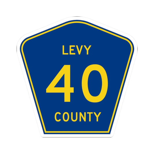 Levy County 40 (Florida) (Road Sign) STICKER Vinyl Kiss-Cut Decal 2 Inch White - The Sticker Space
