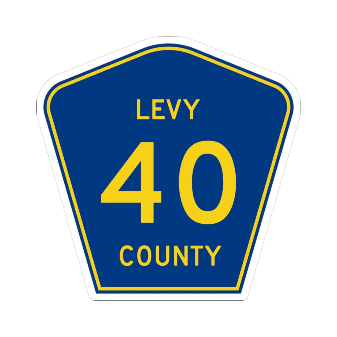 Levy County 40 (Florida) (Road Sign) STICKER Vinyl Kiss-Cut Decal 3 Inch White - The Sticker Space