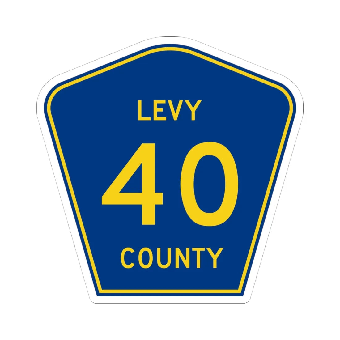 Levy County 40 (Florida) (Road Sign) STICKER Vinyl Kiss-Cut Decal 4 Inch White - The Sticker Space