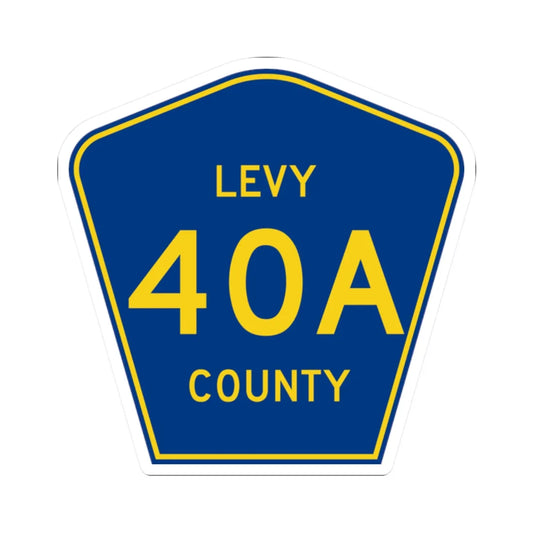 Levy County 40A (Florida) (Road Sign) STICKER Vinyl Kiss-Cut Decal 2 Inch White - The Sticker Space