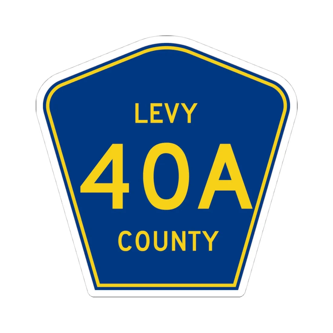 Levy County 40A (Florida) (Road Sign) STICKER Vinyl Kiss-Cut Decal 4 Inch White - The Sticker Space