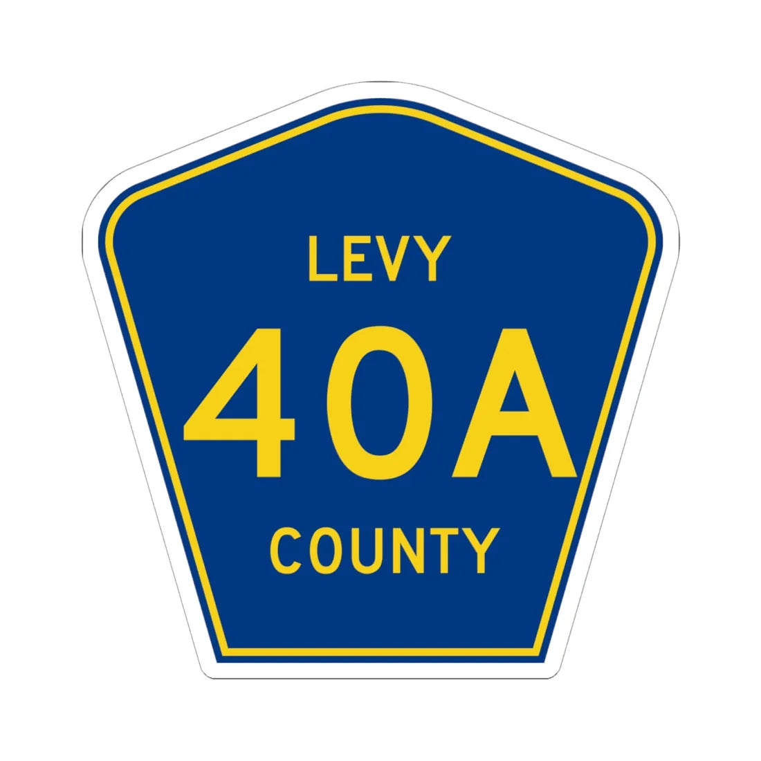 Levy County 40A (Florida) (Road Sign) STICKER Vinyl Kiss-Cut Decal 6 Inch White - The Sticker Space