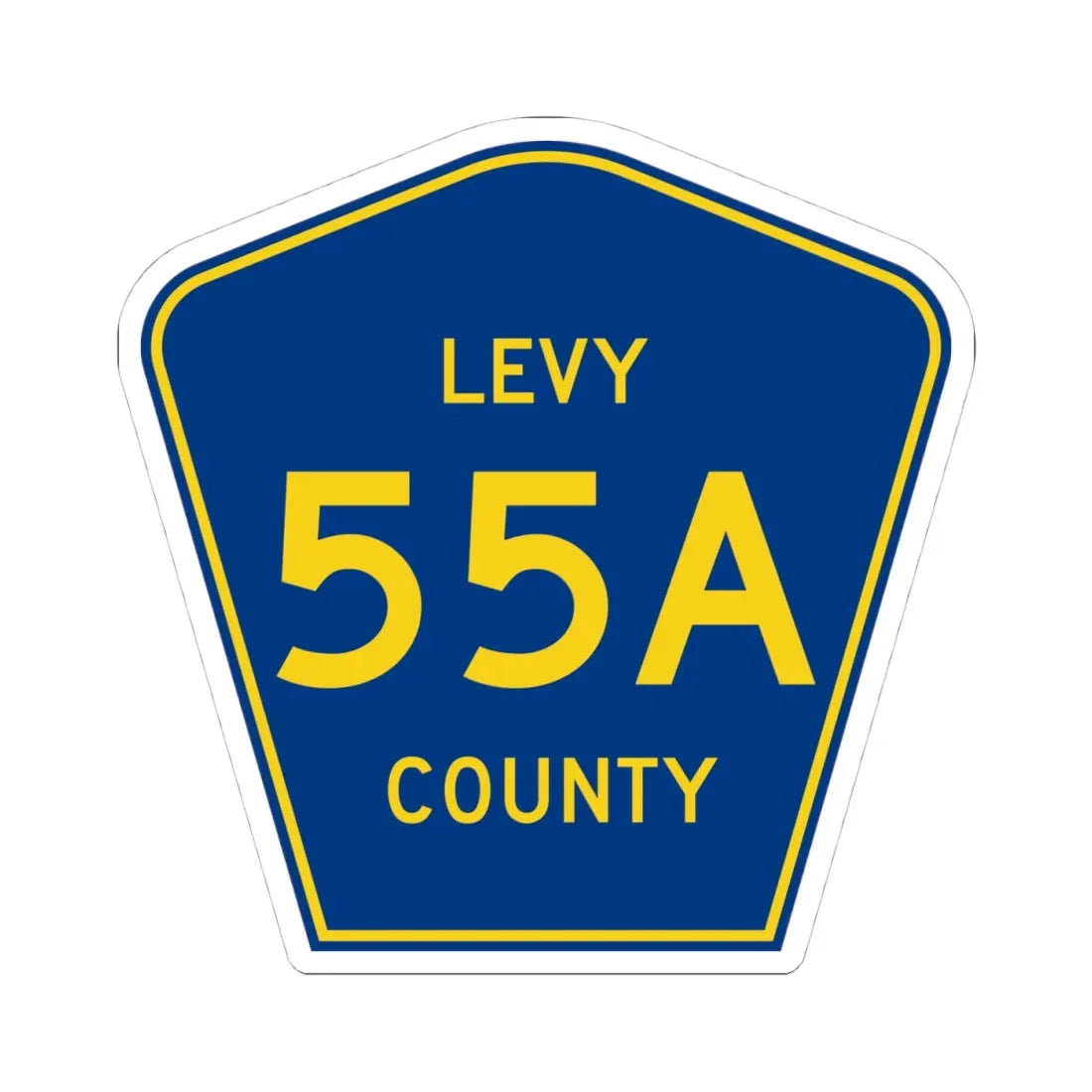 Levy County 55A (Florida) (Road Sign) STICKER Vinyl Kiss-Cut Decal 4 Inch White - The Sticker Space