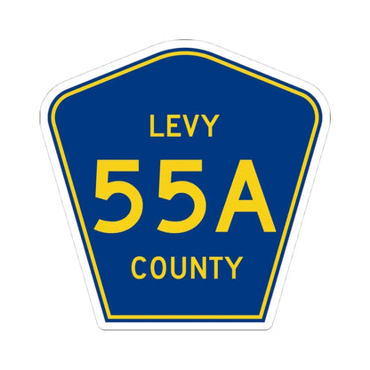 Levy County 55A (Florida) (Road Sign) STICKER Vinyl Kiss-Cut Decal 4 Inch White - The Sticker Space