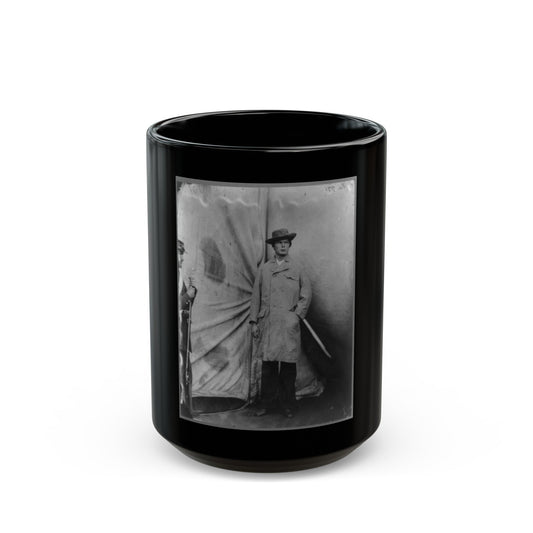 Lewis Payne, Lincoln Conspirator, Full-Length Portrait, Standing In Front Of Tent, Facing Right (U.S. Civil War) Black Coffee Mug-15oz-The Sticker Space