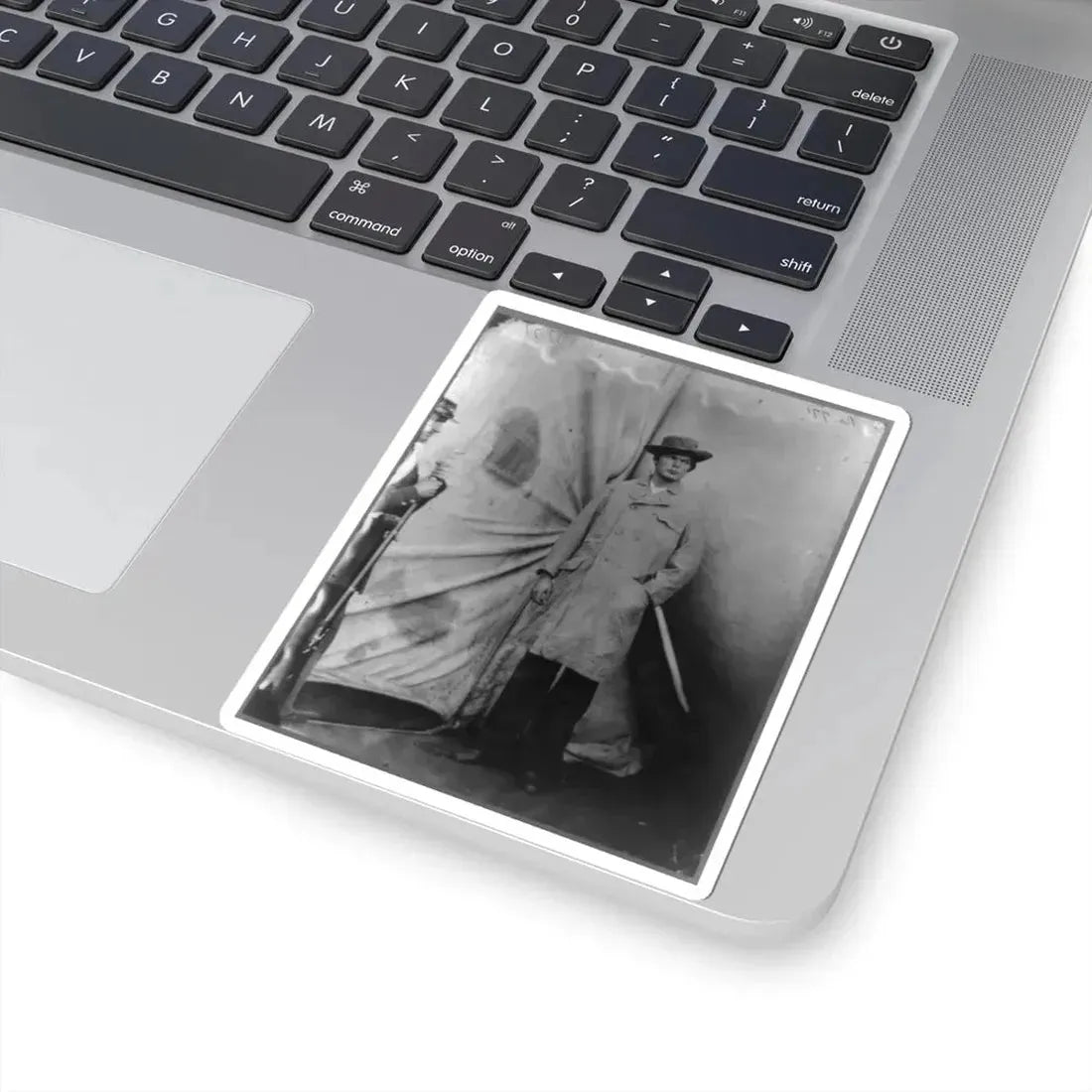 Lewis Payne, Lincoln Conspirator, Full-Length Portrait, Standing in Front of Tent, Facing Right (U.S. Civil War) STICKER Vinyl Kiss-Cut Decal - The Sticker Space