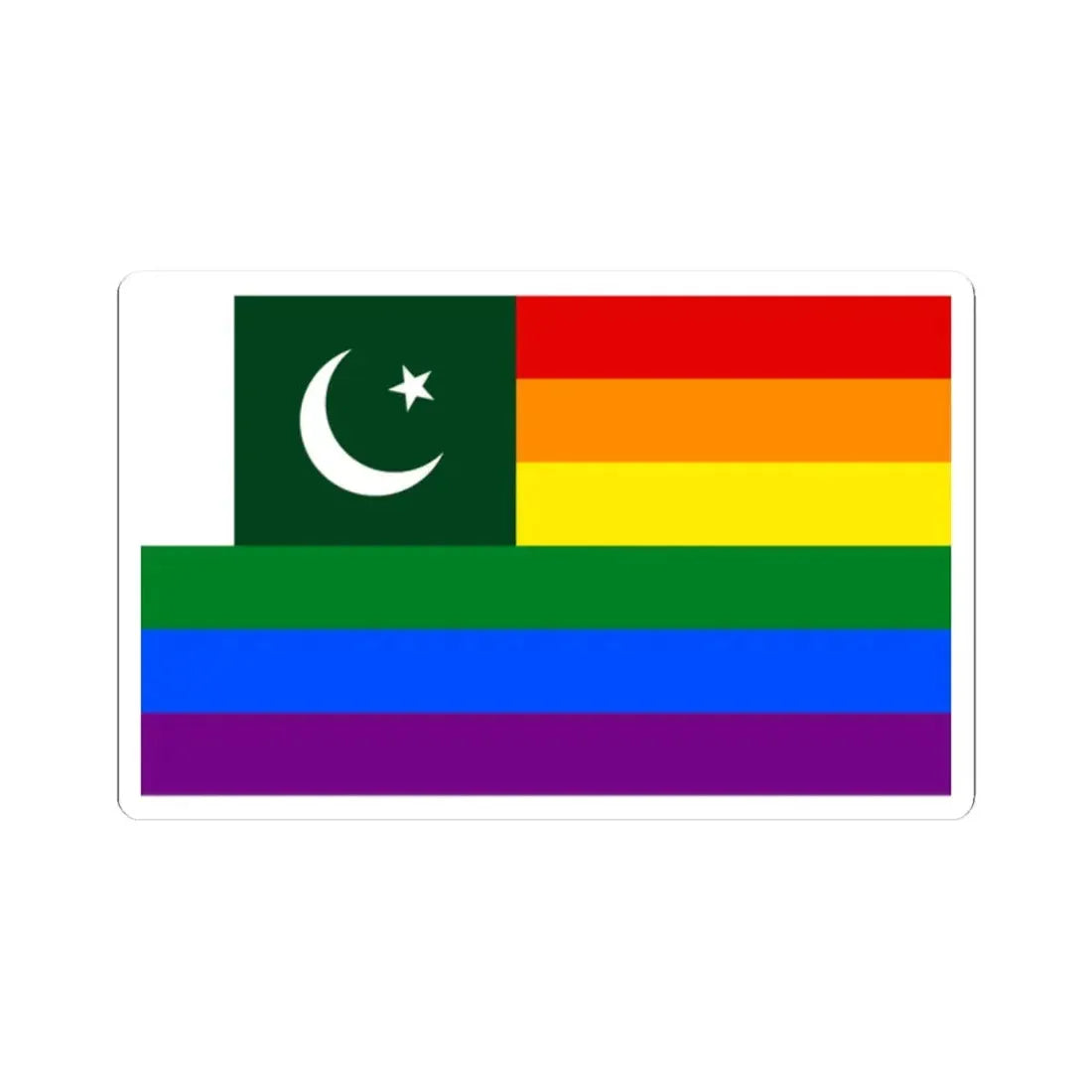 LGBT Ensign of Pakistan (Pakistan) STICKER Vinyl Kiss-Cut Decal 2 Inch White - The Sticker Space