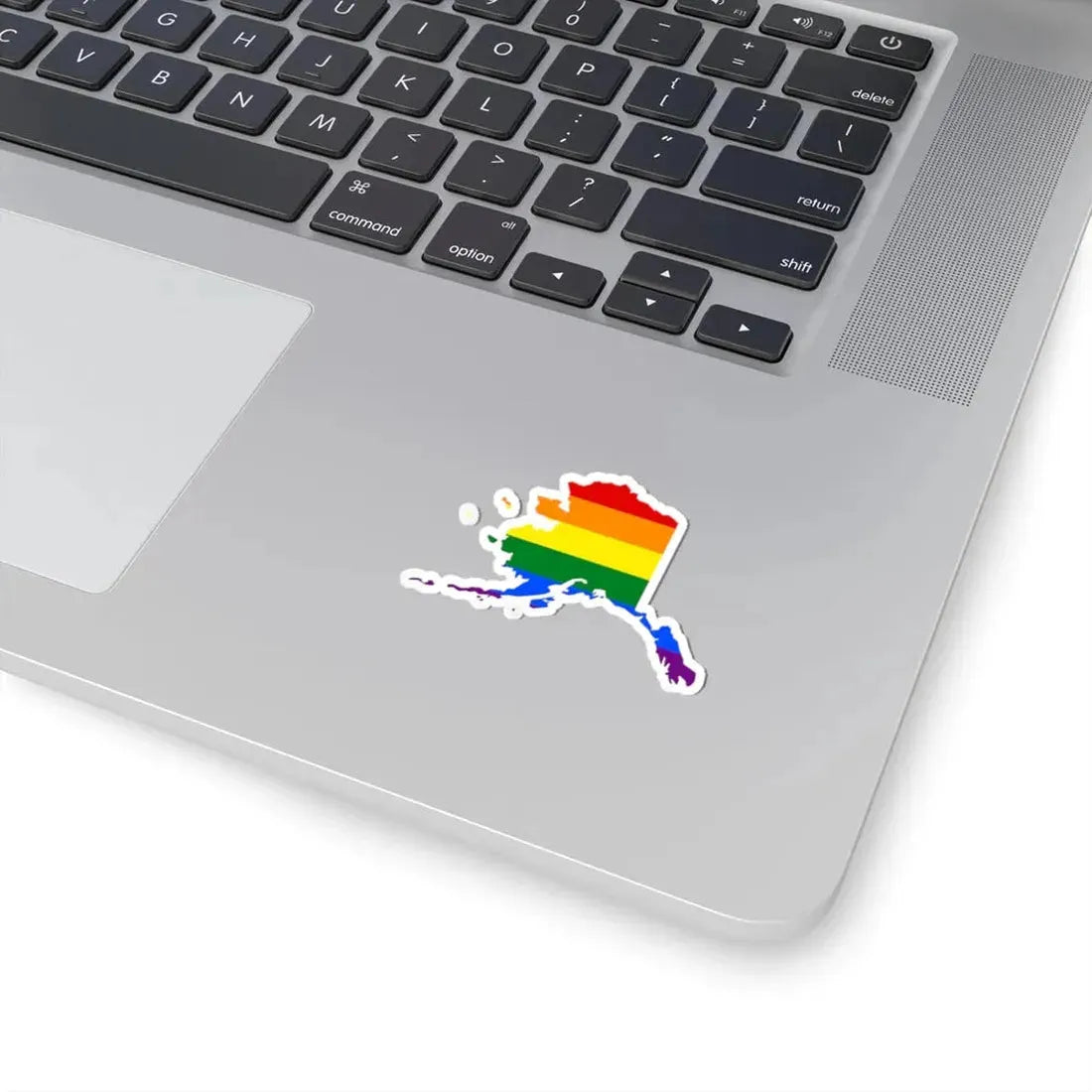 LGBT flag map of Alaska (United States) STICKER Vinyl Kiss-Cut Decal - The Sticker Space