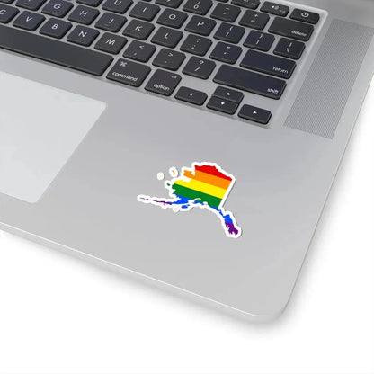 LGBT flag map of Alaska (United States) STICKER Vinyl Kiss-Cut Decal - The Sticker Space
