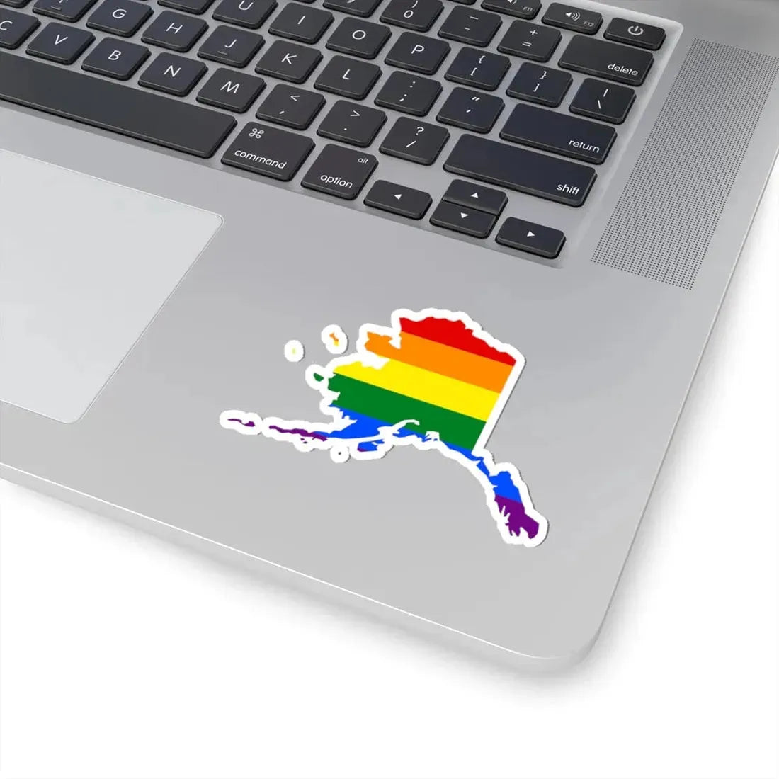 LGBT flag map of Alaska (United States) STICKER Vinyl Kiss-Cut Decal - The Sticker Space