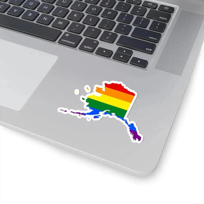 LGBT flag map of Alaska (United States) STICKER Vinyl Kiss-Cut Decal - The Sticker Space