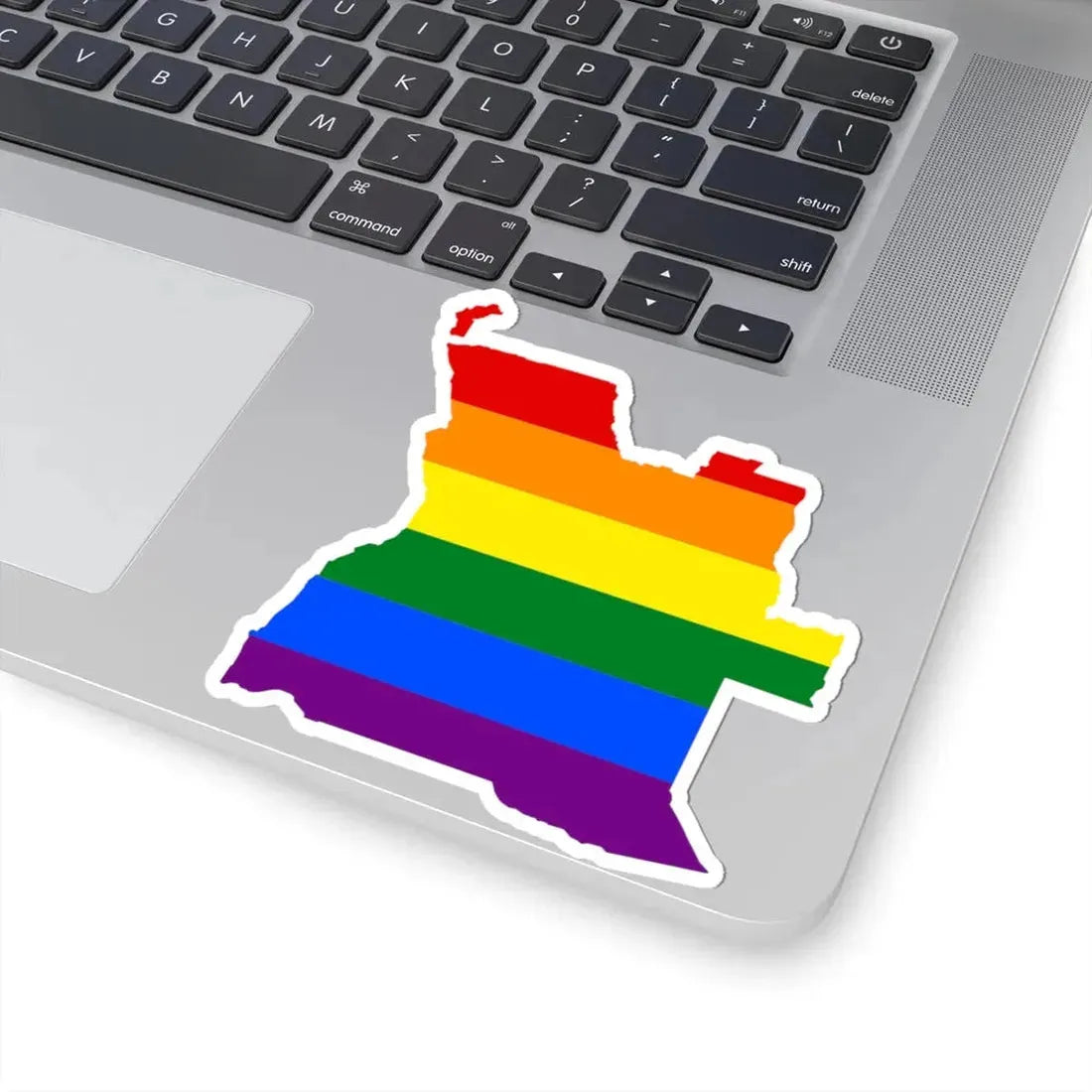 LGBT flag map of Angola (Angola) STICKER Vinyl Kiss-Cut Decal - The Sticker Space