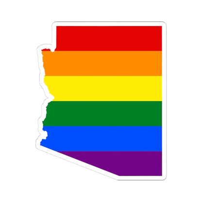 LGBT flag map of Arizona (United States) STICKER Vinyl Kiss-Cut Decal 4 Inch White - The Sticker Space