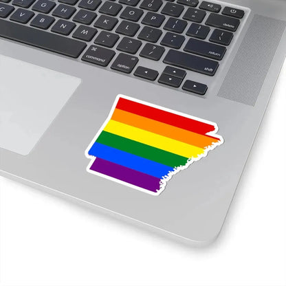 LGBT flag map of Arkansas (United States) STICKER Vinyl Kiss-Cut Decal - The Sticker Space