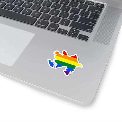 LGBT flag map of Azerbaijan (Azerbaijan) STICKER Vinyl Kiss-Cut Decal - The Sticker Space