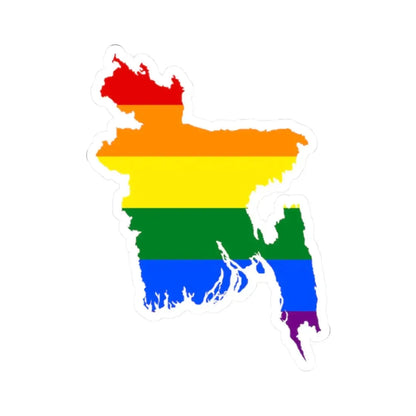 LGBT flag map of Bangladesh (Bangladesh) STICKER Vinyl Kiss-Cut Decal 2 Inch White - The Sticker Space