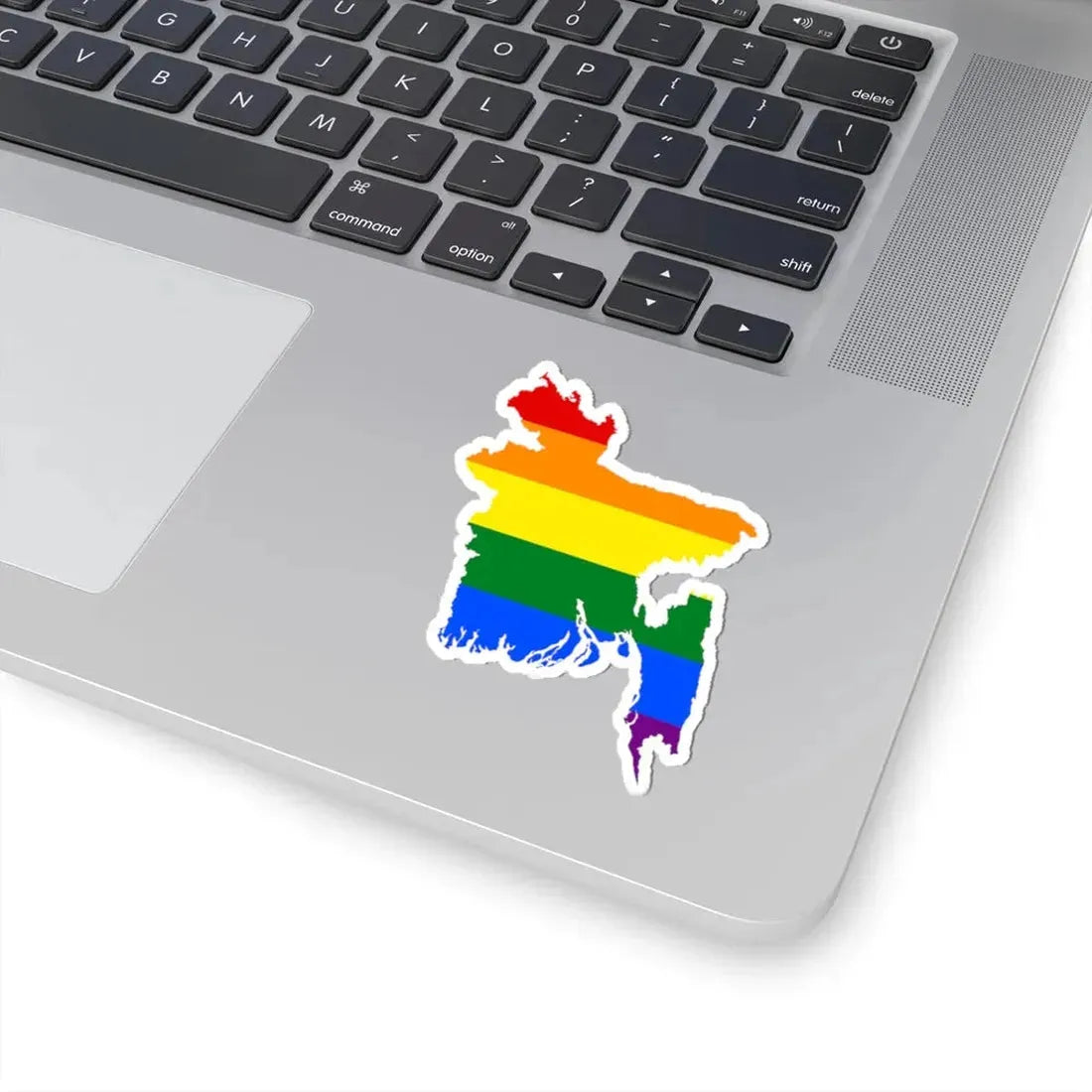 LGBT flag map of Bangladesh (Bangladesh) STICKER Vinyl Kiss-Cut Decal - The Sticker Space