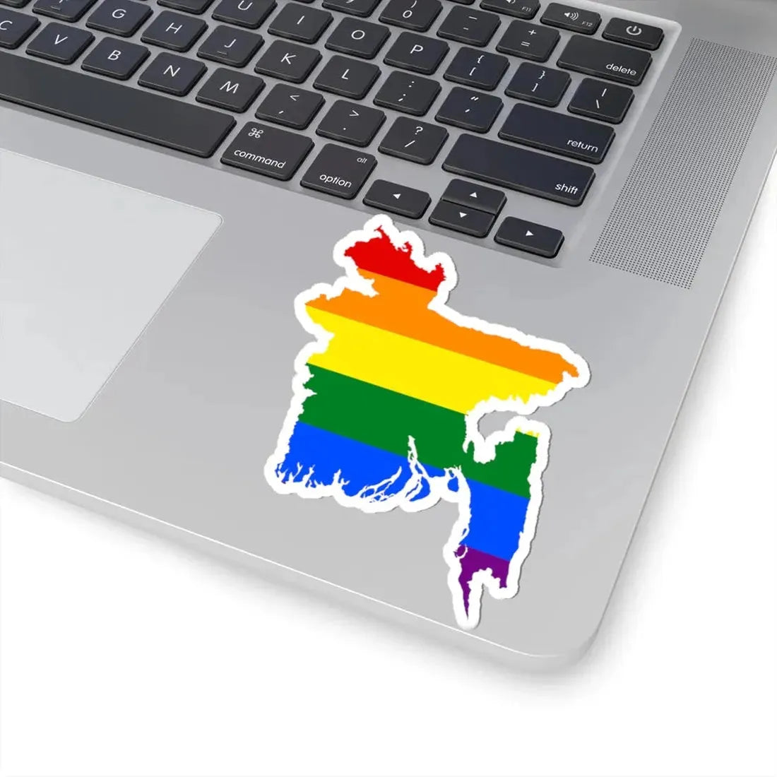 LGBT flag map of Bangladesh (Bangladesh) STICKER Vinyl Kiss-Cut Decal - The Sticker Space