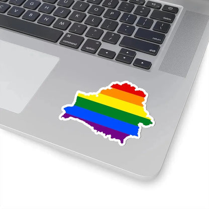 LGBT flag map of Belarus (Belarus) STICKER Vinyl Kiss-Cut Decal - The Sticker Space