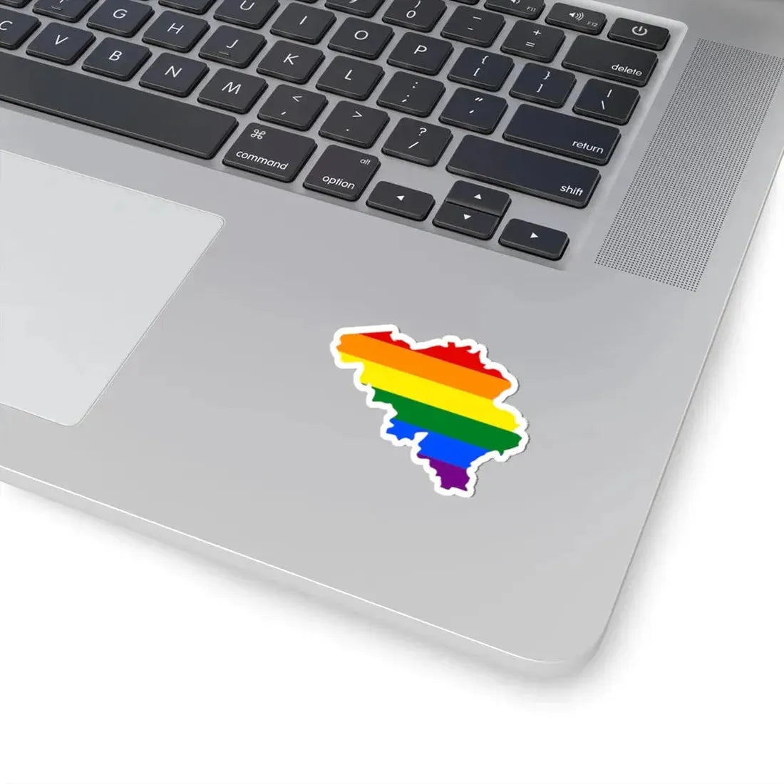LGBT flag map of Belgium (Belgium) STICKER Vinyl Kiss-Cut Decal - The Sticker Space