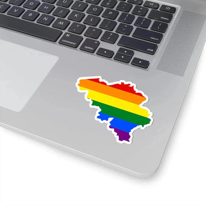 LGBT flag map of Belgium (Belgium) STICKER Vinyl Kiss-Cut Decal - The Sticker Space