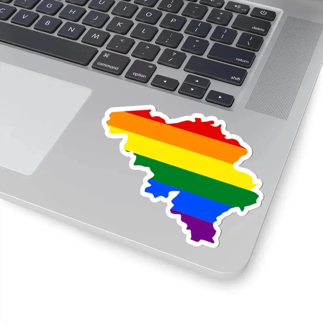 LGBT flag map of Belgium (Belgium) STICKER Vinyl Kiss-Cut Decal - The Sticker Space