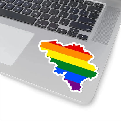 LGBT flag map of Belgium (Belgium) STICKER Vinyl Kiss-Cut Decal - The Sticker Space