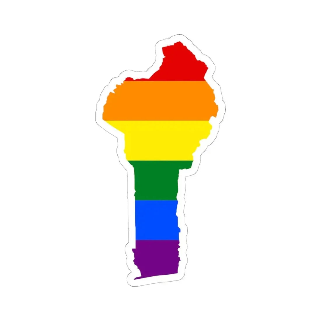 LGBT flag map of Benin (Benin) STICKER Vinyl Kiss-Cut Decal 6 Inch White - The Sticker Space