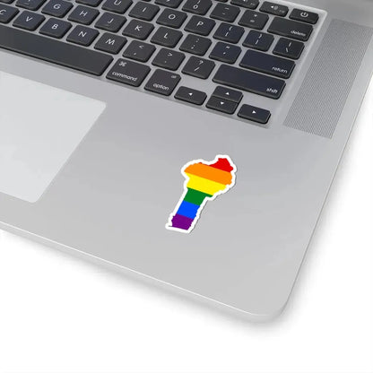 LGBT flag map of Benin (Benin) STICKER Vinyl Kiss-Cut Decal - The Sticker Space