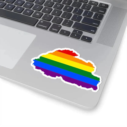 LGBT flag map of Bhutan (Bhutan) STICKER Vinyl Kiss-Cut Decal - The Sticker Space