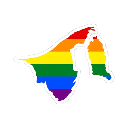 LGBT flag map of Brunei (Brunei) STICKER Vinyl Kiss-Cut Decal 4 Inch White - The Sticker Space