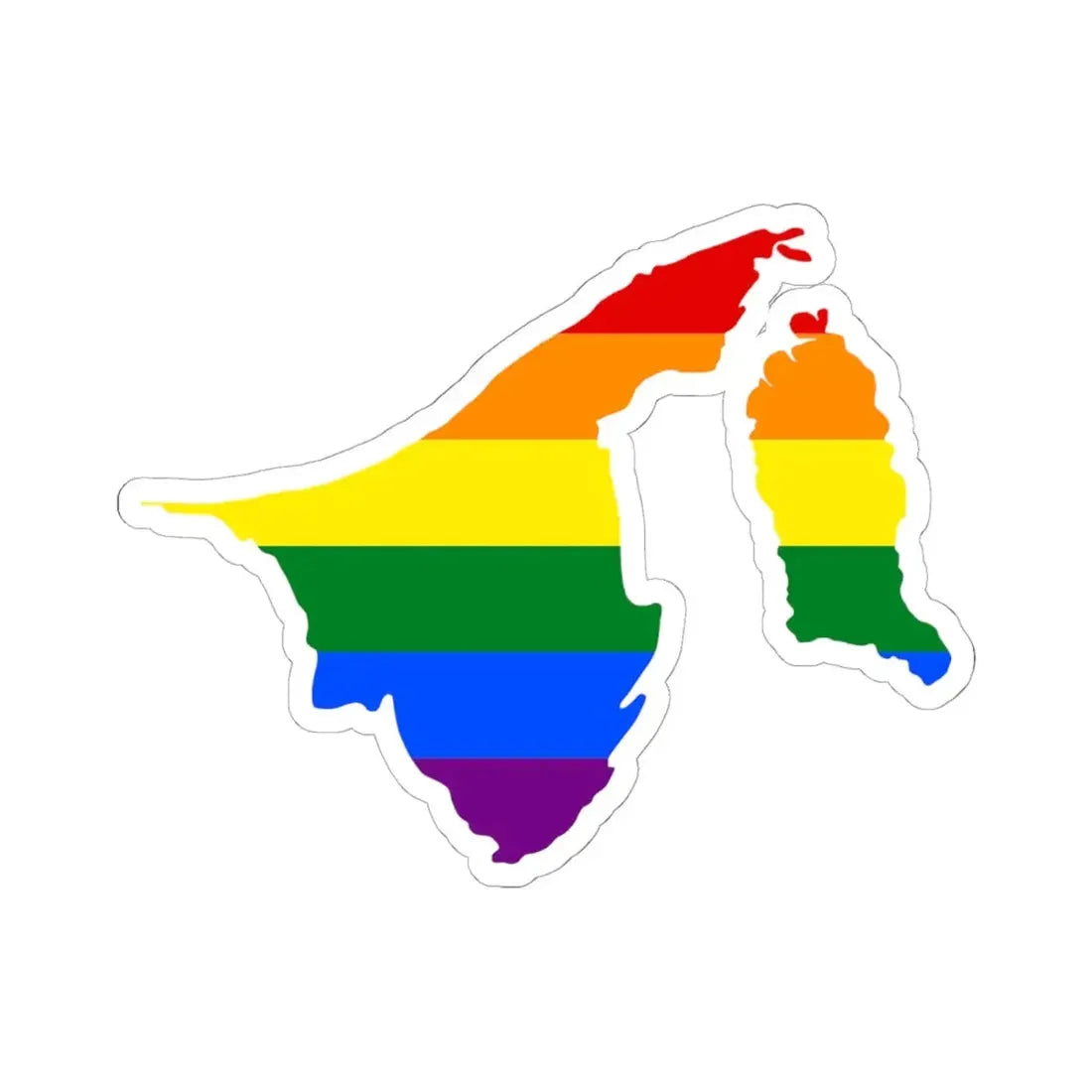 LGBT flag map of Brunei (Brunei) STICKER Vinyl Kiss-Cut Decal 6 Inch White - The Sticker Space