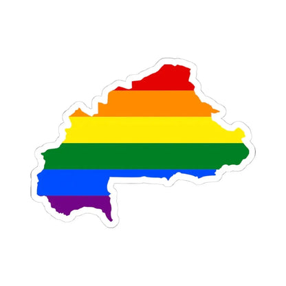 LGBT flag map of Burkina Faso (Burkina Faso) STICKER Vinyl Kiss-Cut Decal 4 Inch White - The Sticker Space