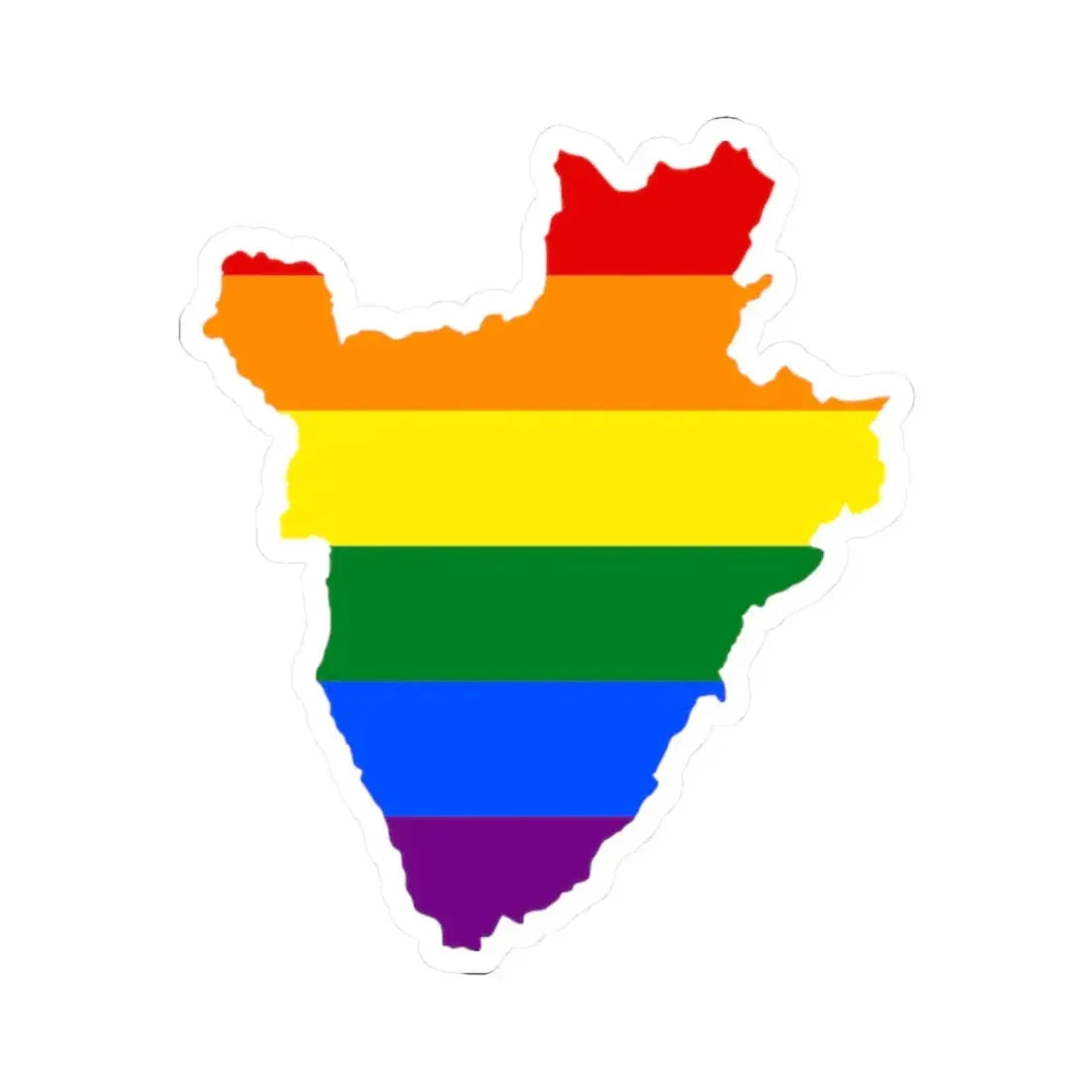 LGBT flag map of Burundi (Burundi) STICKER Vinyl Kiss-Cut Decal 2 Inch White - The Sticker Space