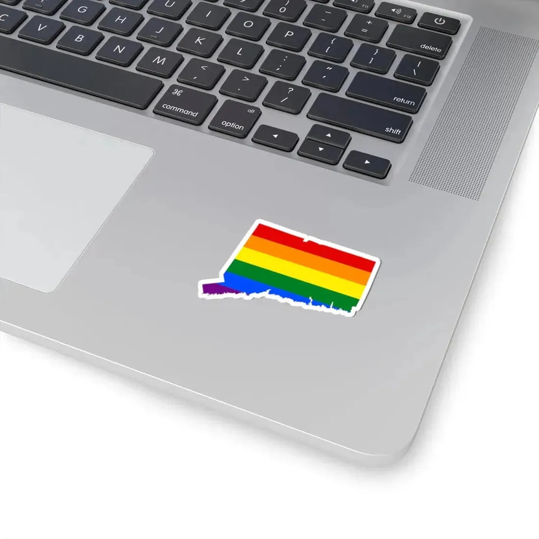 LGBT flag map of Connecticut (United States) STICKER Vinyl Kiss-Cut Decal - The Sticker Space